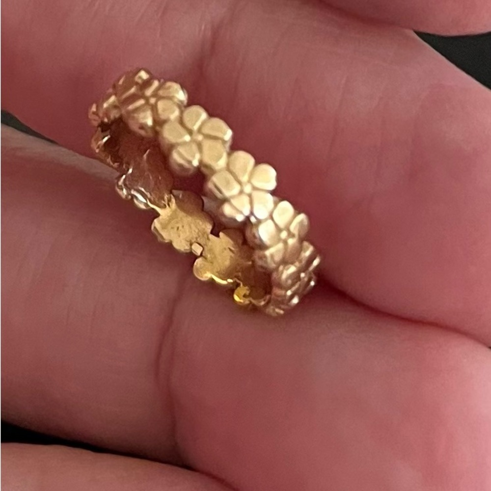 14K Gold Hawaiian Plumeria Floral Heirloom Carved Ring Size 3 Gorgeous! - Picture 3 of 10